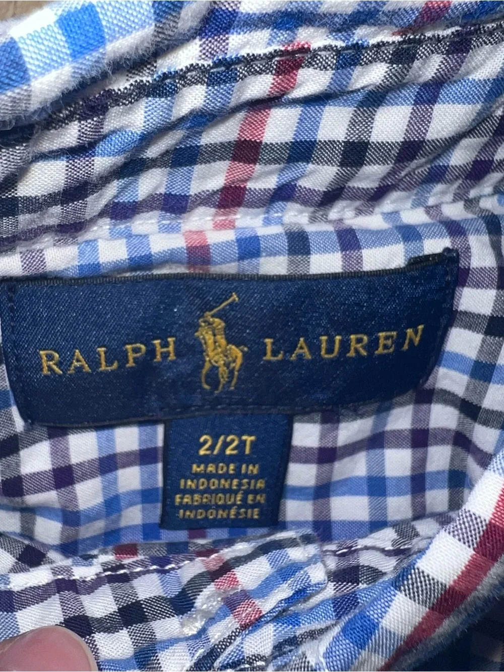Ralph Lauren Toddler Boys Plaid Button Up Dress Shirt Bundle 2T Blue Pony Logo